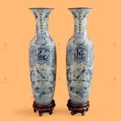 Lộc Bình 1M4 Men Rạn Vẽ Kỹ Phúc Đức